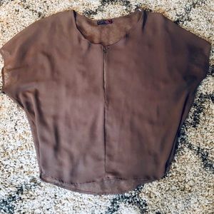 Sheer Shirt with Gold Zipper